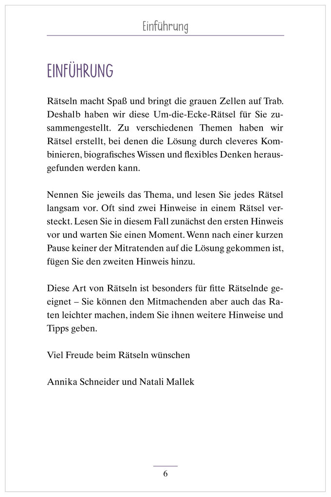 Weitere Ansicht: Um die Ecke gedacht. Rätselgeschichten für Senioren | Natali Mallek, Annika Schneider