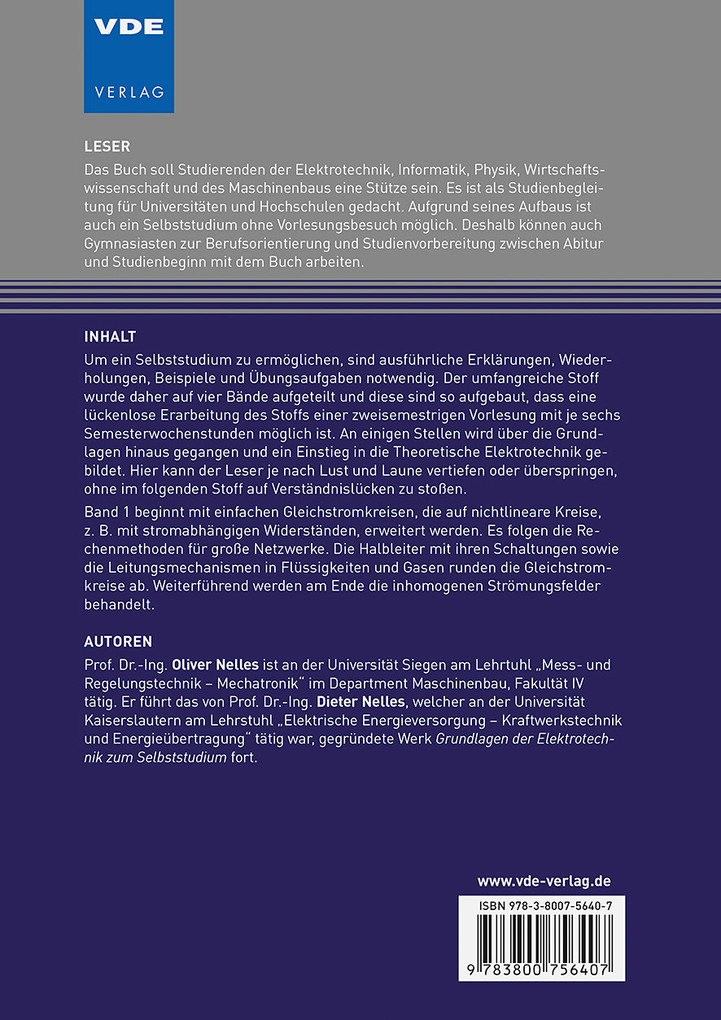 Weitere Ansicht: Grundlagen der Elektrotechnik zum Selbststudium | Dieter Nelles, Oliver Nelles
