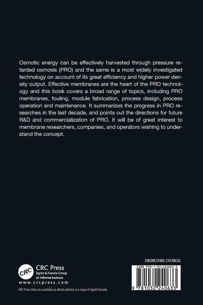 Weitere Ansicht: Membrane Technology for Osmotic Power Generation by Pressure Retarded Osmosis
