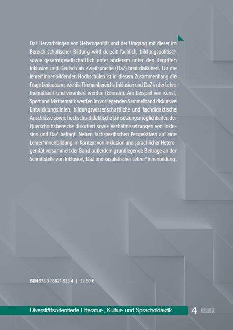 Weitere Ansicht: Inklusion und Deutsch als Zweitsprache als Querschnittsaufgaben in der Lehrer*innenbildung