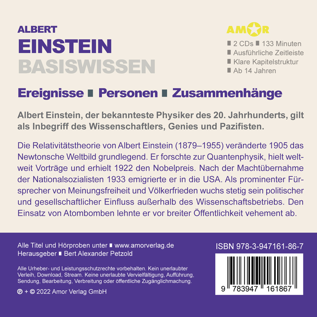 Weitere Ansicht: Albert Einstein (2 CDs) - Basiswissen | Bert Alexander Petzold, Richard Braun