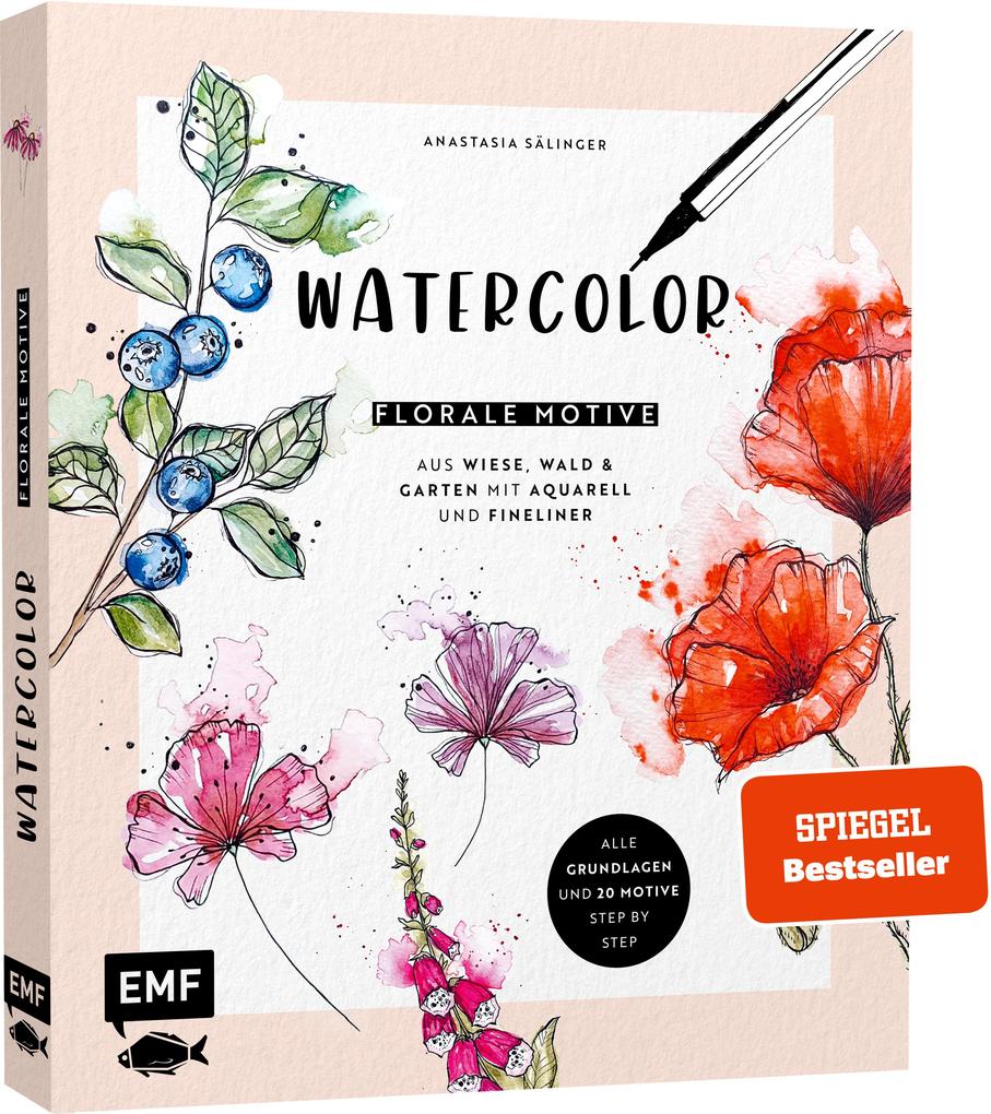 Produktbild: Watercolor - Florale Motive aus Wiese, Wald & Garten mit Aquarell und Fineliner | Anastasia Sälinger