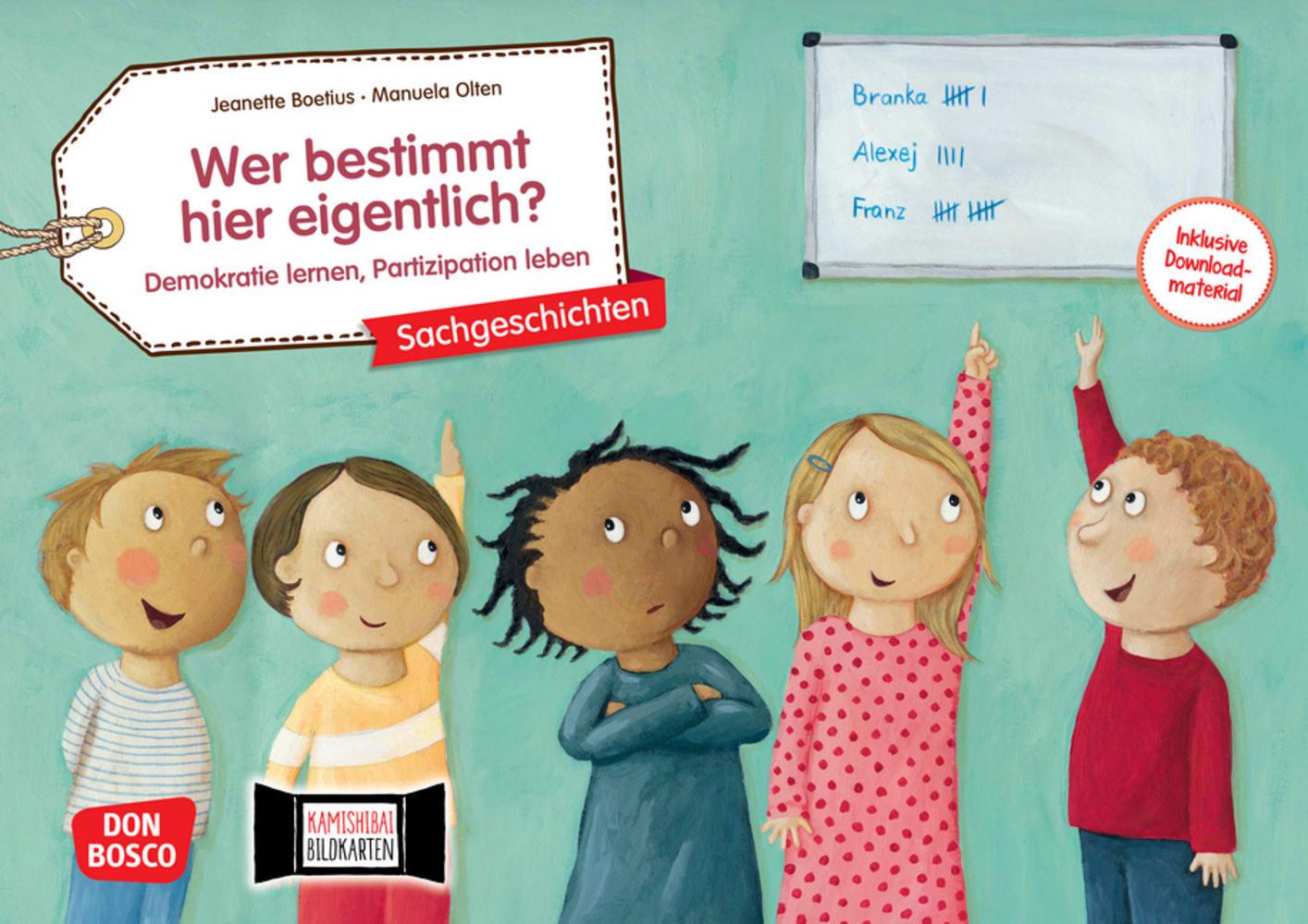 Produktbild: Wer bestimmt hier eigentlich? Demokratie lernen, Partizipation leben. Kamishibai Bildkartenset | Jeanette Boetius