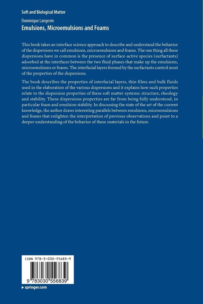 Weitere Ansicht: Emulsions, Microemulsions and Foams | Dominique Langevin