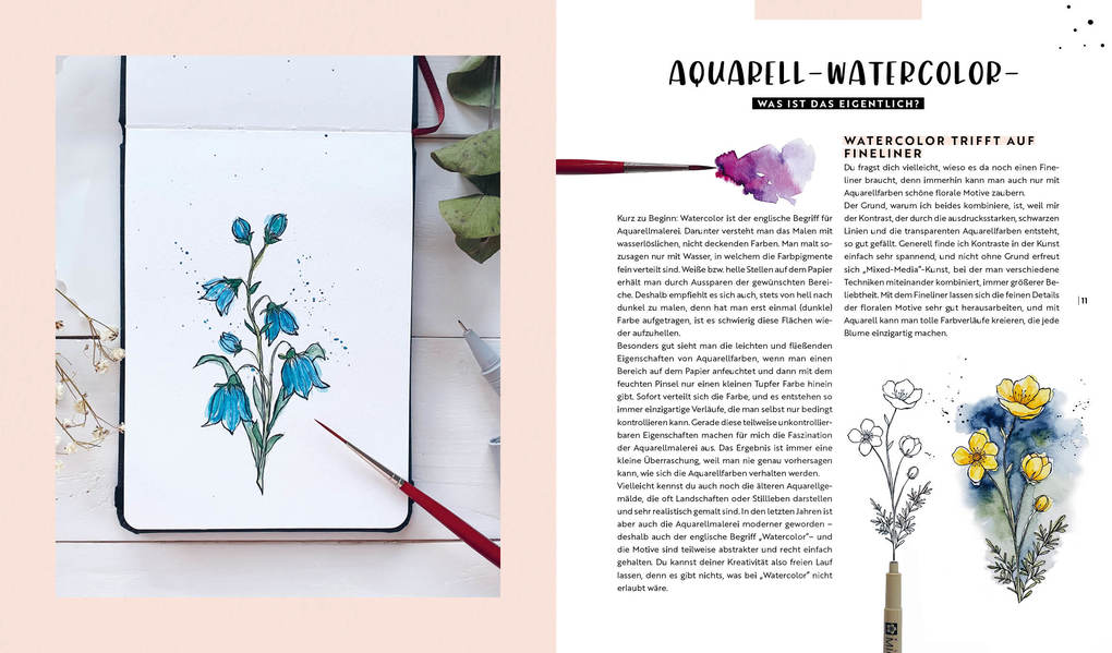 Weitere Ansicht: Watercolor - Florale Motive aus Wiese, Wald & Garten mit Aquarell und Fineliner | Anastasia Sälinger