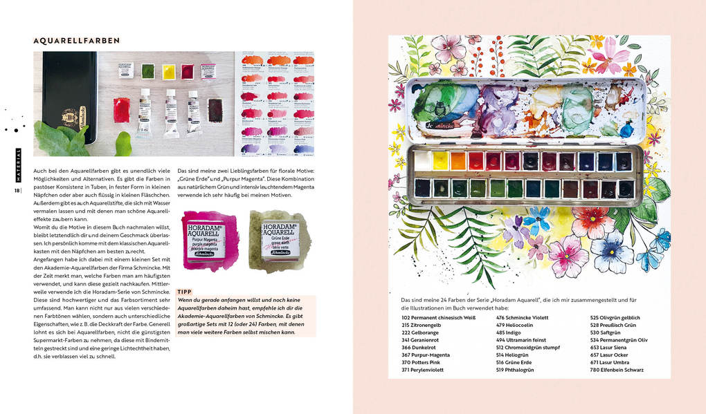 Weitere Ansicht: Watercolor - Florale Motive aus Wiese, Wald & Garten mit Aquarell und Fineliner | Anastasia Sälinger