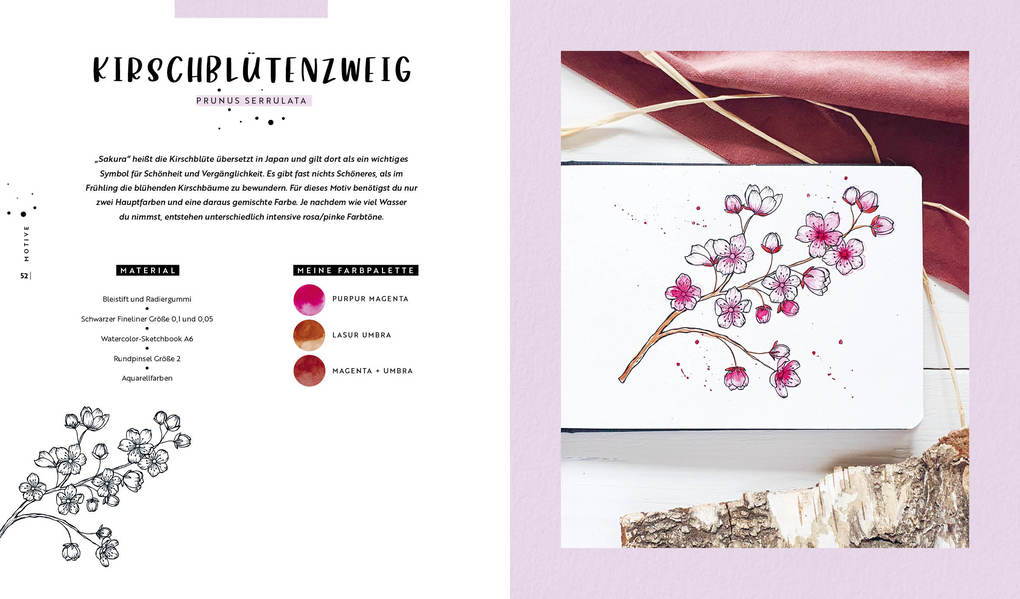 Weitere Ansicht: Watercolor - Florale Motive aus Wiese, Wald & Garten mit Aquarell und Fineliner | Anastasia Sälinger