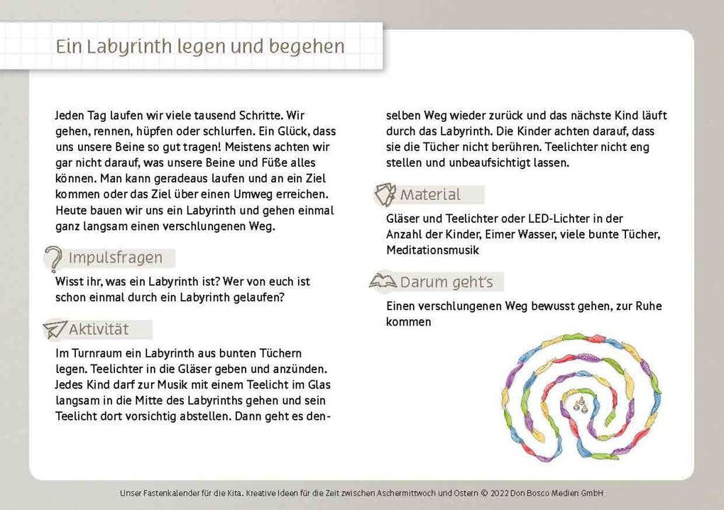 Weitere Ansicht: Unser Fastenkalender für die Kita | Annegret Gerleit