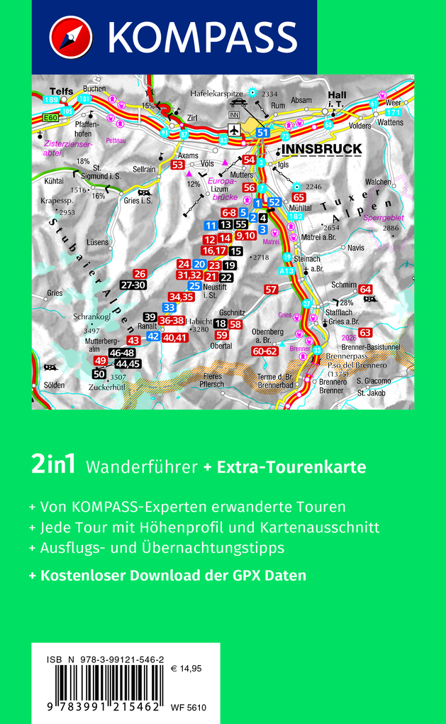 Weitere Ansicht: KOMPASS Wanderführer Stubaital und Wipptal mit Gschnitz, Obernberg, Navis, Schmirn, Vals, 65 Touren mit Extra-Tourenkarte | Wolfgang Heitzmann