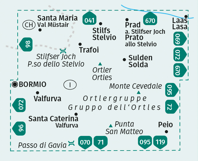 Weitere Ansicht: KOMPASS Wanderkarte 077 Ortler, Cevedale, Suldental, Valfurva / Ortles, Cevedale, Val di Solda, Valfura 1:25.000