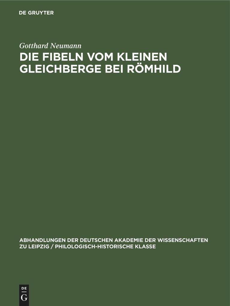 Produktbild: Die Fibeln vom Kleinen Gleichberge bei Römhild | Gotthard Neumann