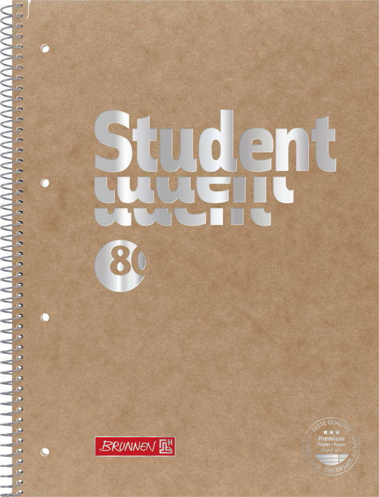 Produktbild: Brunnen Collegeblock A4 lin 27 br 80Bl Pressspan