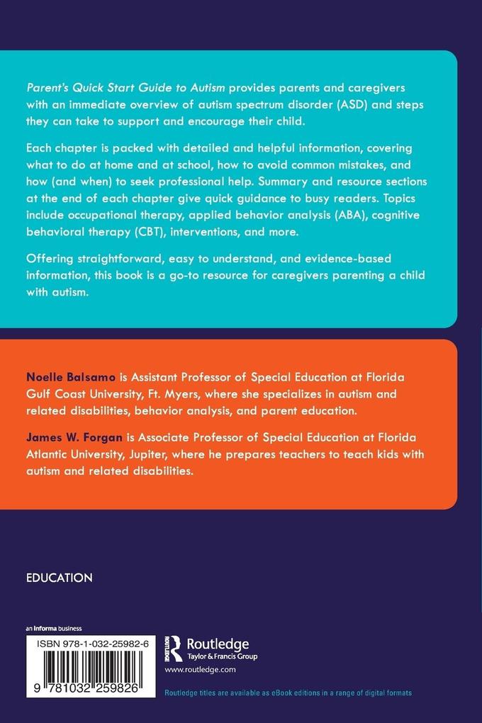 Weitere Ansicht: Parent's Quick Start Guide to Autism | James W. Forgan, Noelle Balsamo