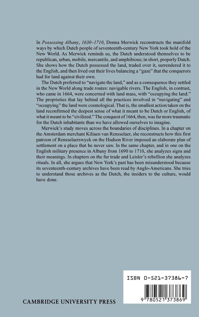 Weitere Ansicht: Possessing Albany, 1630 1710 | Donna Merwick