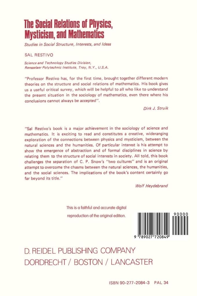Weitere Ansicht: The Social Relations of Physics, Mysticism, and Mathematics | S. Restivo