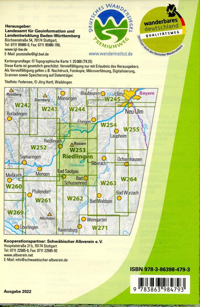 Weitere Ansicht: W253 Wanderkarte 1:25 000 Riedlingen