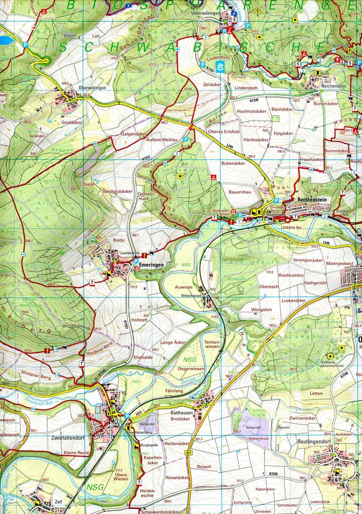 Weitere Ansicht: W253 Wanderkarte 1:25 000 Riedlingen