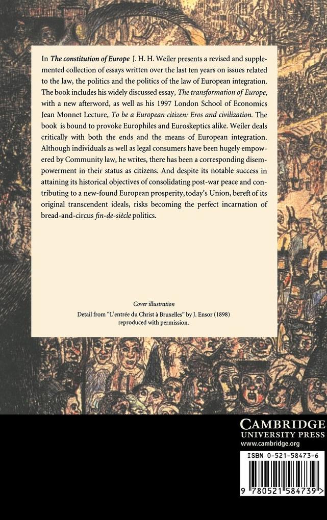 Weitere Ansicht: The Constitution of Europe | Joseph Weiler, J. H. H. Weiler