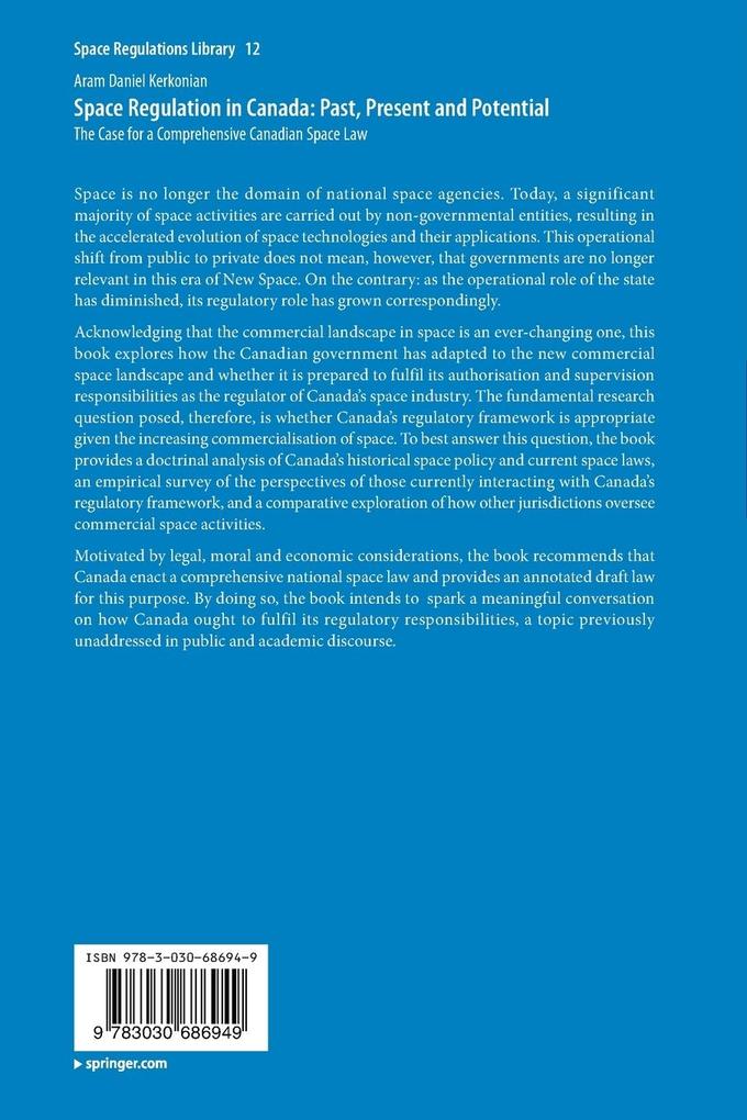 Weitere Ansicht: Space Regulation in Canada: Past, Present and Potential | Aram Daniel Kerkonian