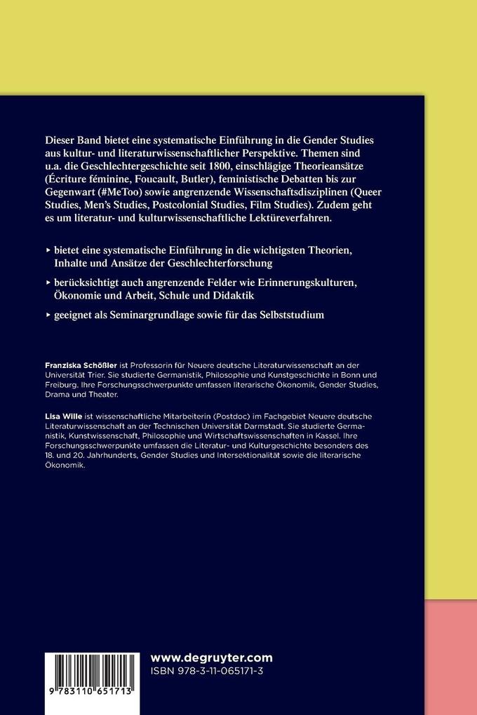 Weitere Ansicht: Einführung in die Gender Studies | Franziska Schößler, Lisa Wille