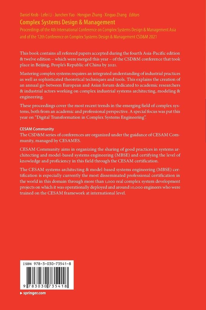 Weitere Ansicht: Complex Systems Design & Management