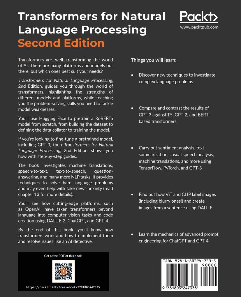 Weitere Ansicht: Transformers for Natural Language Processing - Second Edition | Denis Rothman