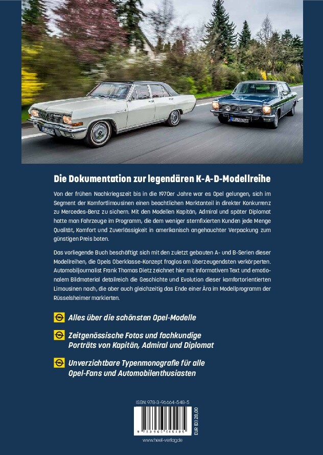 Weitere Ansicht: Opel Kapitän, Admiral, Diplomat A & B - Die großen Drei aus Rüsselsheim | Frank Thomas Dietz