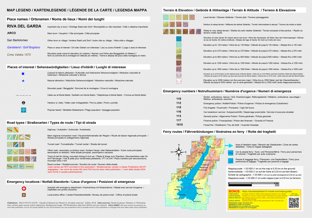 Weitere Ansicht: Gardasee - Lago di Garda (Maßstab 1:33.000) | Claudia Du Plessis, Wynand Du Plessis