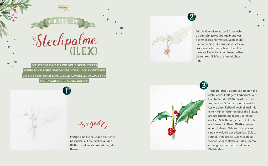 Weitere Ansicht: Mein Adventskalender-Buch: Winter-Watercolor-Land | Laura Stahlmann, Silvia Muchwitsch, Jowita Marczuk, Elisa Peth, Jana Wind