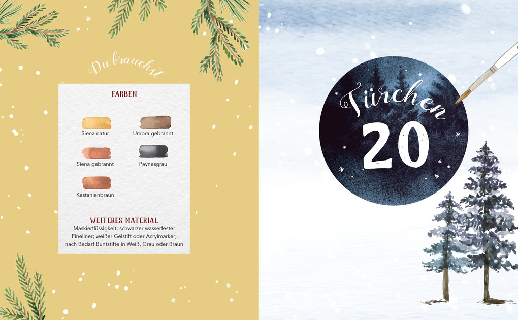 Weitere Ansicht: Mein Adventskalender-Buch: Winter-Watercolor-Land | Laura Stahlmann, Silvia Muchwitsch, Jowita Marczuk, Elisa Peth, Jana Wind
