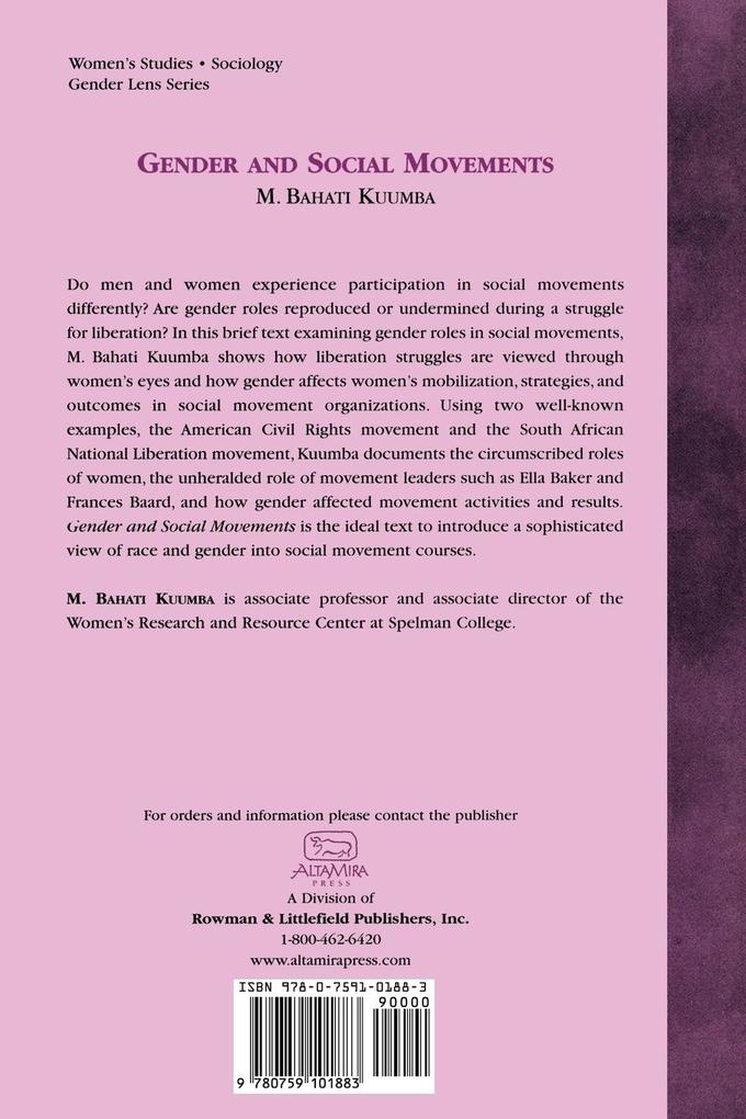 Weitere Ansicht: Gender and Social Movements | Bahati M. Kuumba