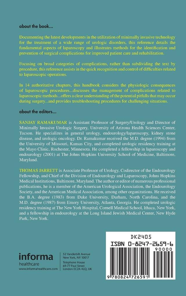Weitere Ansicht: Complications of Urologic Laparoscopic Surgery