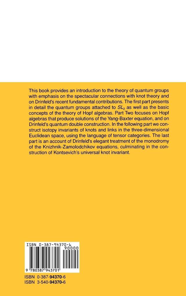 Weitere Ansicht: Quantum Groups | Christian Kassel