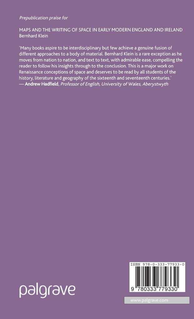 Weitere Ansicht: Maps and the Writing of Space in Early Modern England and Ireland | B. Klein