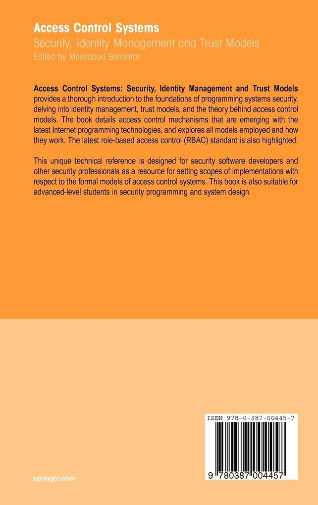 Weitere Ansicht: Access Control Systems | Messaoud Benantar