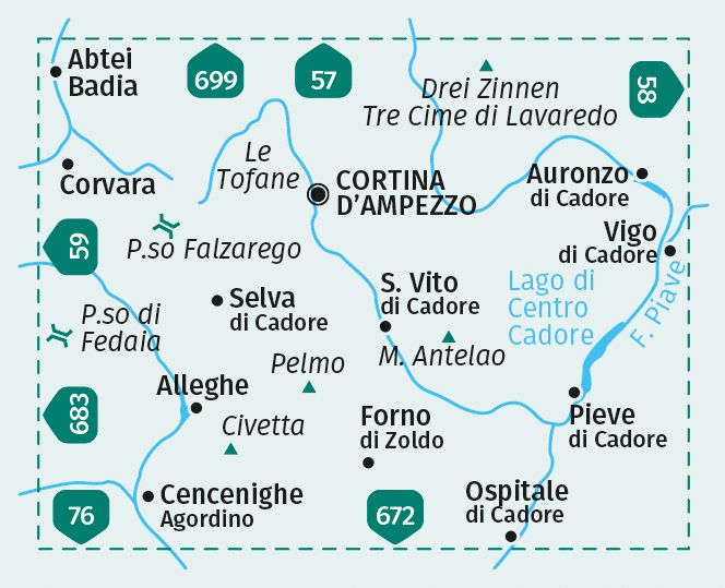 Weitere Ansicht: KOMPASS Wanderkarte 55 Cortina d'Ampezzo 1:50.000