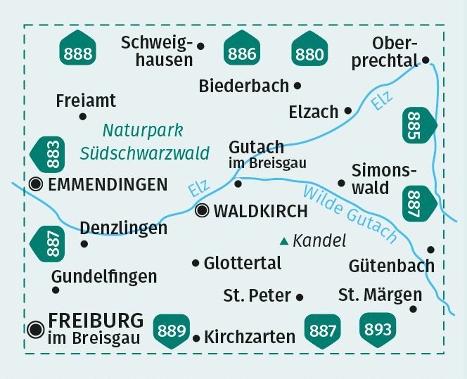Weitere Ansicht: KOMPASS Wanderkarte 884 Waldkirch, Kandel, St.Peter, St. Märgen 1:25.000