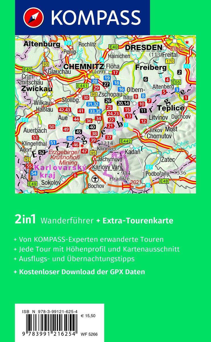 Weitere Ansicht: KOMPASS Wanderführer Erzgebirge, 55 Touren mit Extra-Tourenkarte | Sven Hähle
