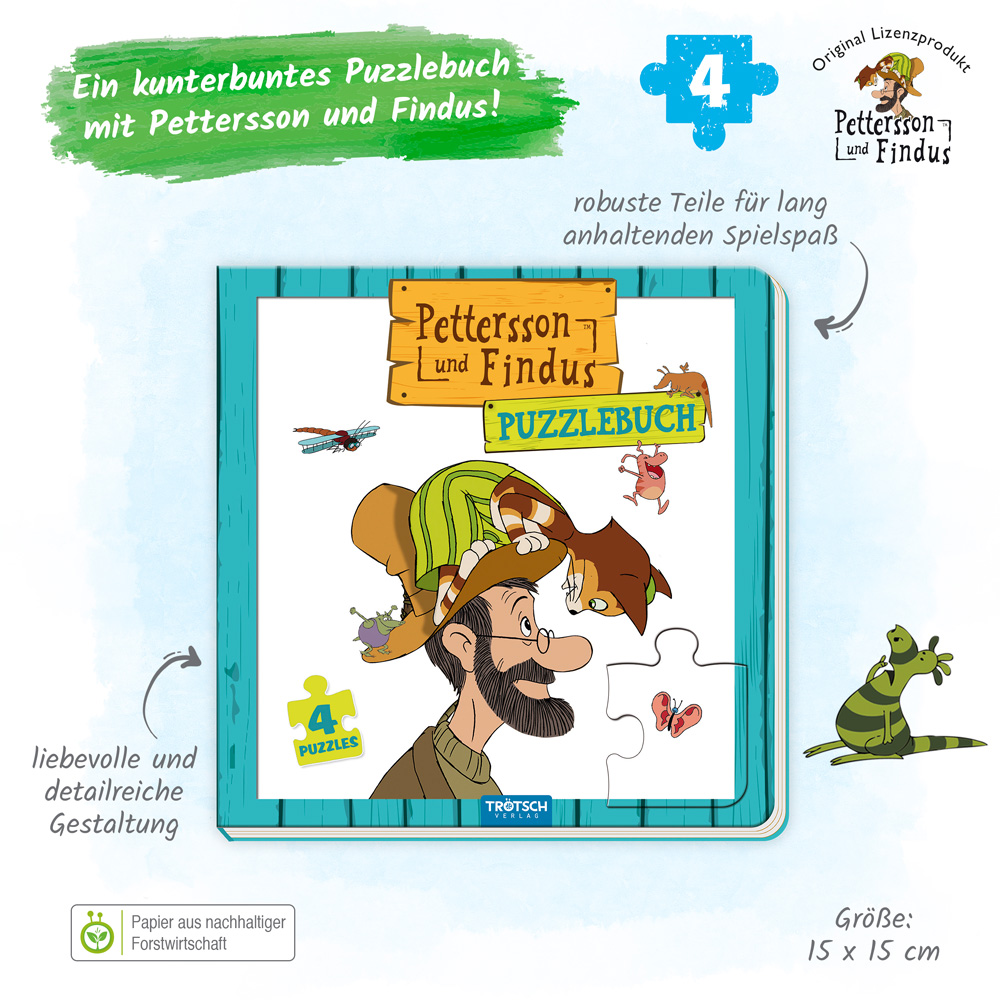 Weitere Ansicht: Trötsch Pettersson und Findus Pappenbuch Puzzlebuch