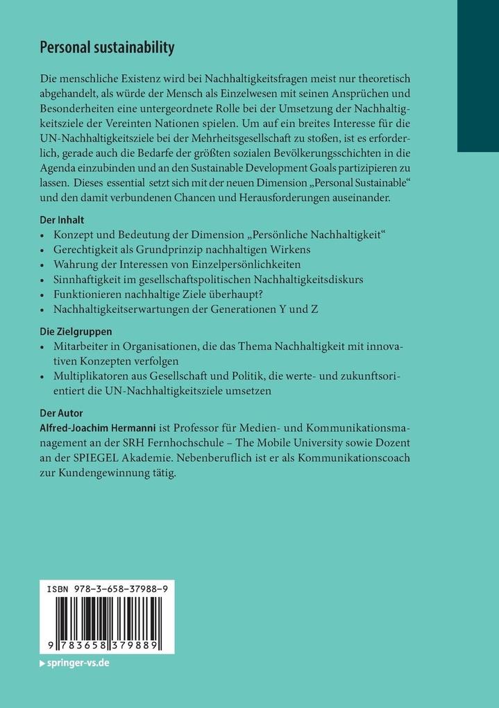 Weitere Ansicht: Personal sustainability | Alfred-Joachim Hermanni