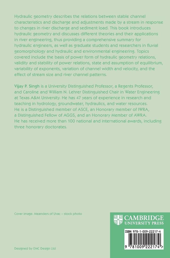 Weitere Ansicht: Handbook of Hydraulic Geometry | Vijay Singh