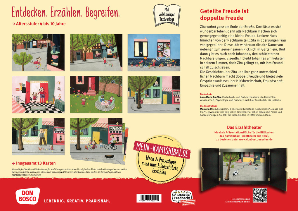 Weitere Ansicht: In meiner Straße: Geteilte Freude ist doppelte Freude. Kamishibai Bildkartenset | Anna Maria Praßler