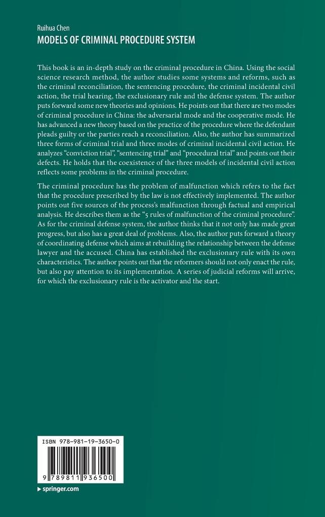 Weitere Ansicht: Models of Criminal Procedure System | Ruihua Chen