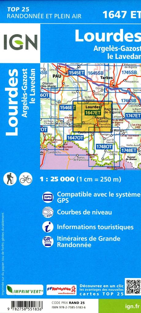 Weitere Ansicht: Lourdes 1:25 000