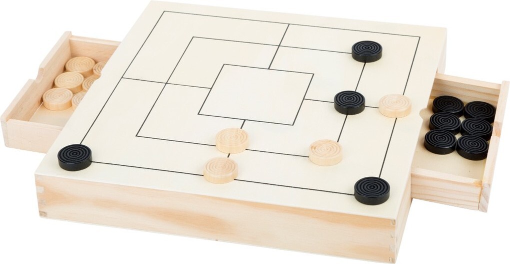 Weitere Ansicht: small foot 11208 - Spiele-Set (Schach/Dame/Mühle), Holzbox, 28x28cm