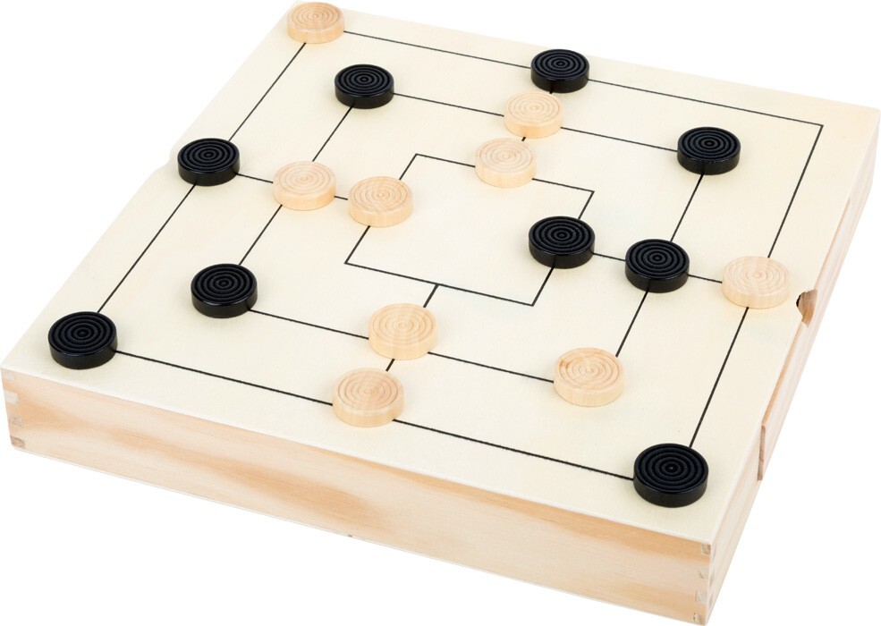 Weitere Ansicht: small foot 11208 - Spiele-Set (Schach/Dame/Mühle), Holzbox, 28x28cm