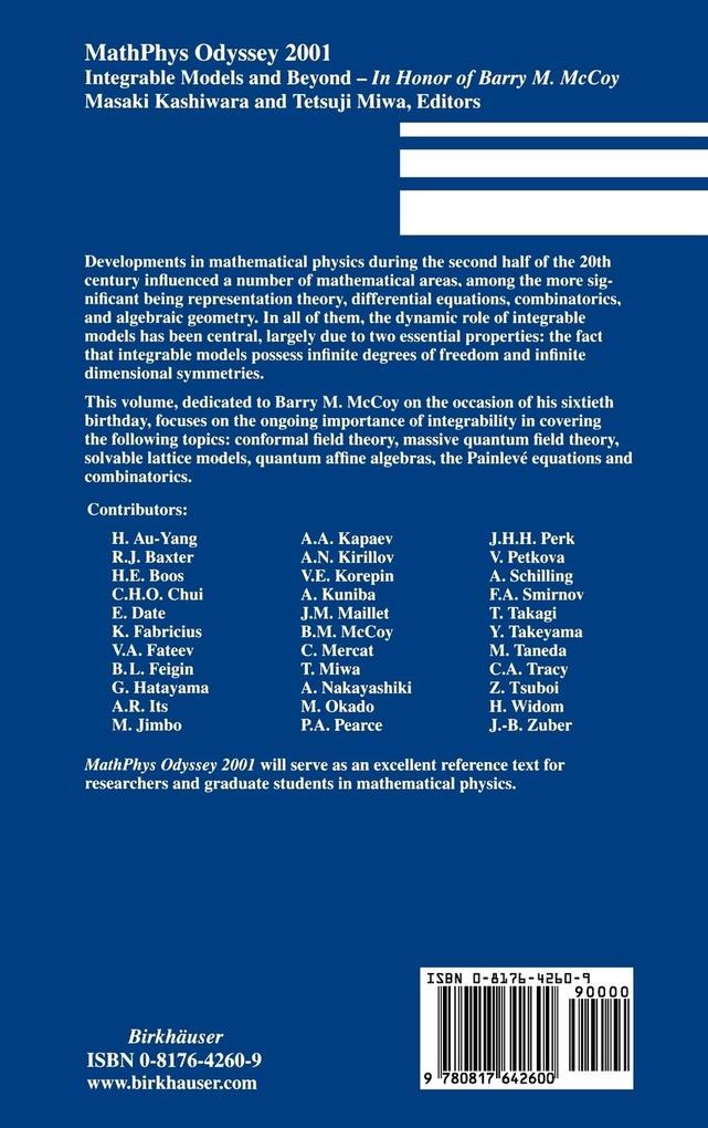 Weitere Ansicht: MathPhys Odyssey 2001