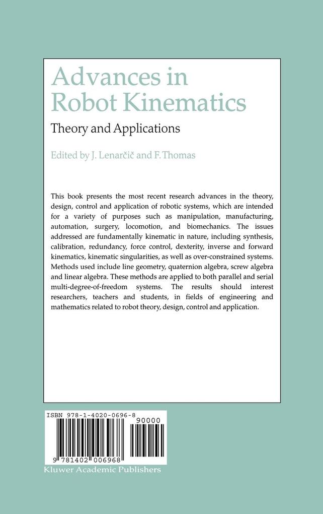 Weitere Ansicht: Advances in Robot Kinematics