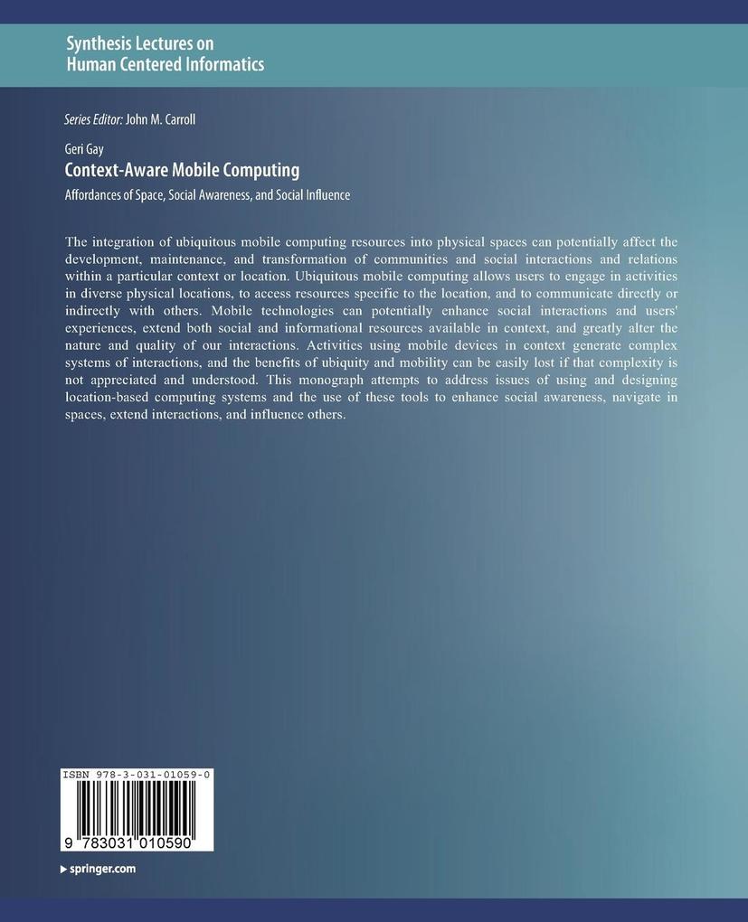 Weitere Ansicht: Context-Aware Mobile Computing | Geri Gay
