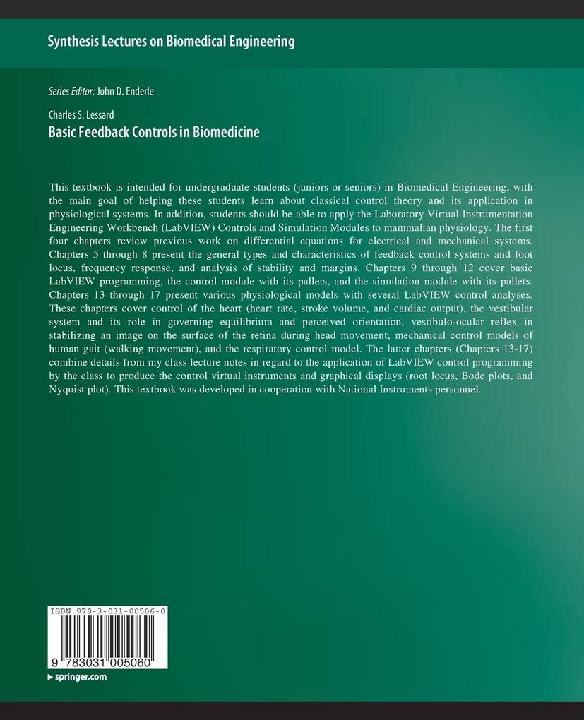Weitere Ansicht: Basic Feedback Controls in Biomedicine | Charles Lessard